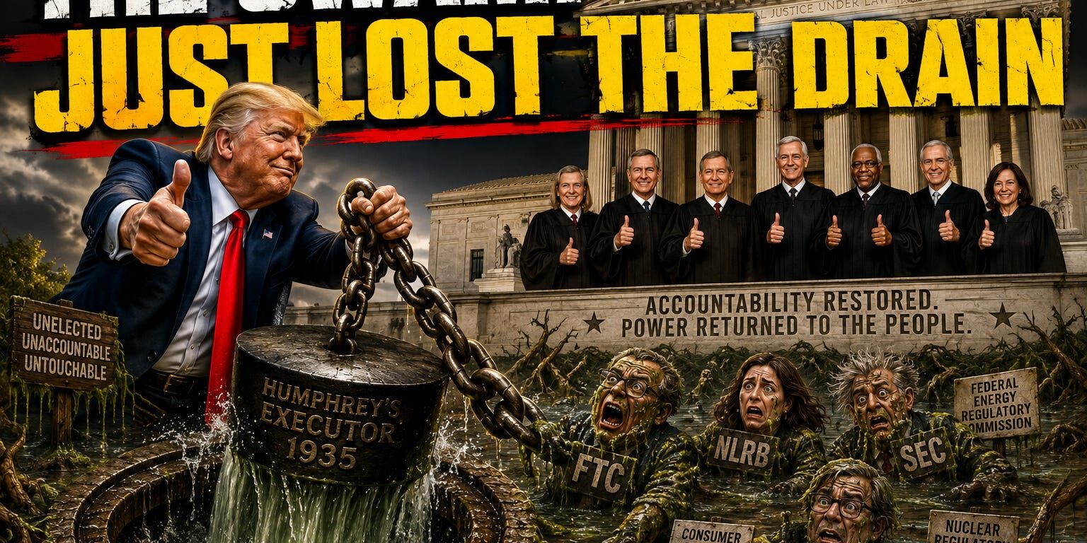 The Swamp Just Lost It’s Drain: Massive SCOTUS ruling today that no one has noticed hardly – The 4th Branch is gone !!!!